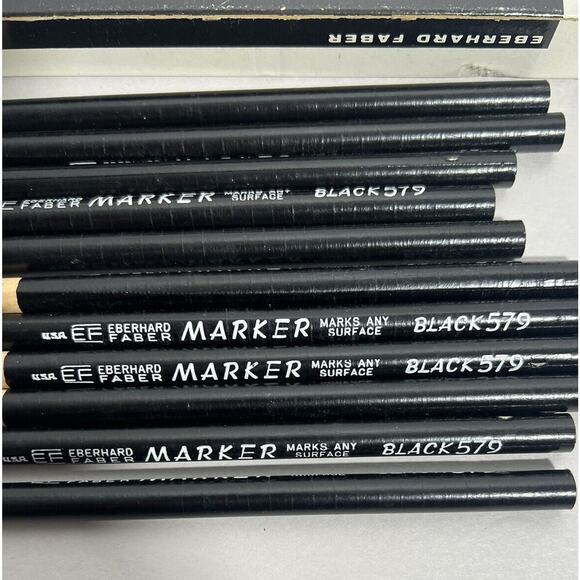 Vintage 11 Eberhard Faber Self-Sharpening Marker Pencils EF Pencil black 579 - Picture 3 of 5